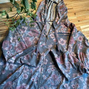 Floral Zip Up Hoodie
